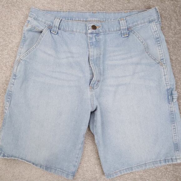 Mens Wrangler 34x9 Light Wash Denim Jean Shorts - Picture 3 of 9